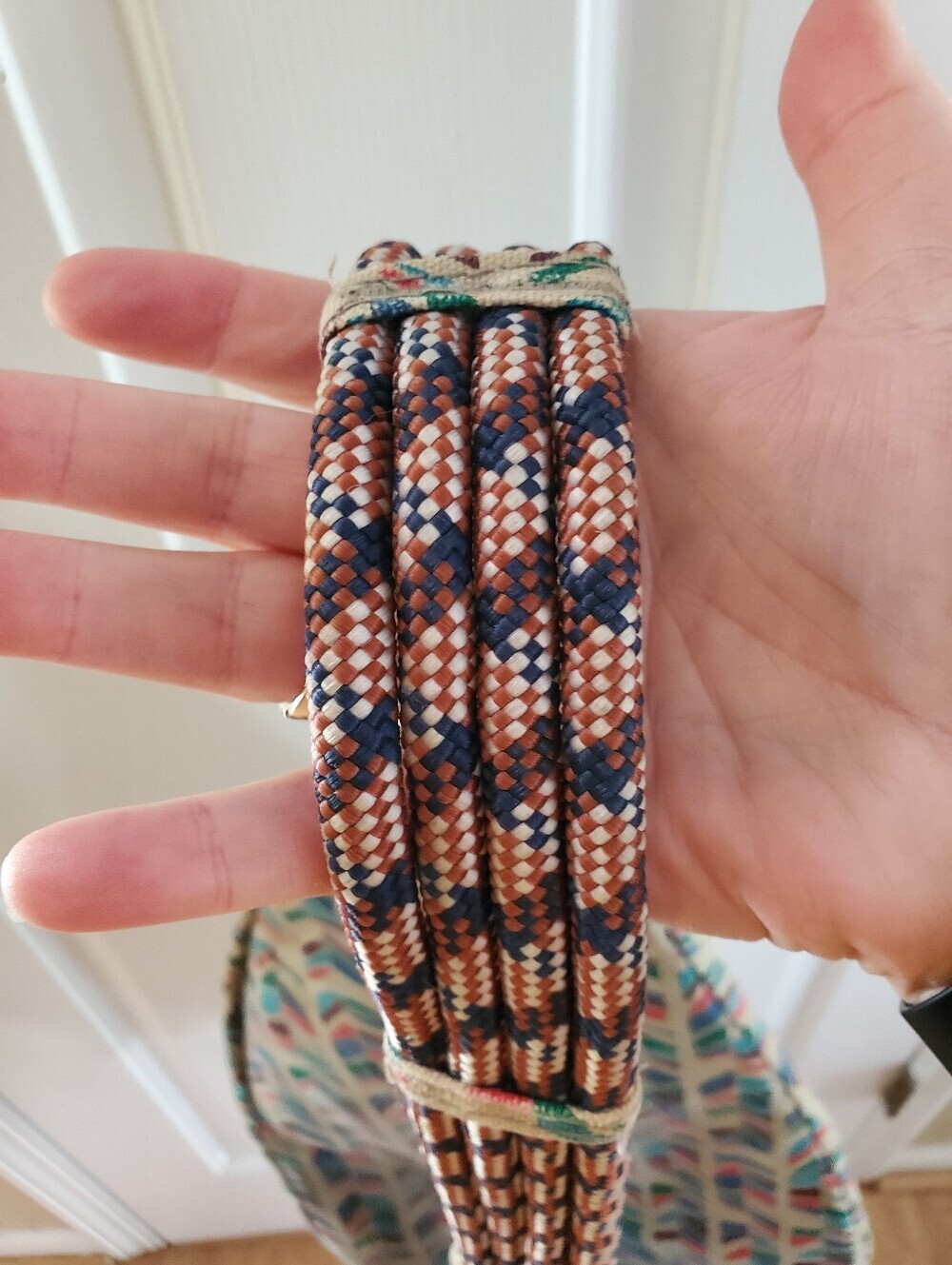 Kavu Rope Shoulder Sling Bag Limited Edition Aztec Geometric Turquoise Boho - Picture 12 of 12